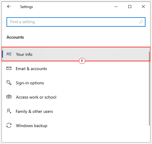 click on Your Info in account