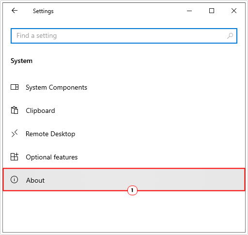 click on about in the system menu