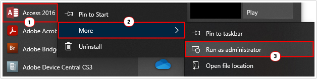 select more then Run as administrator for app