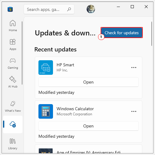 click on check for downloads in Updates & Downloads