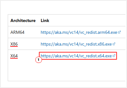 select x86 or x64 version to download