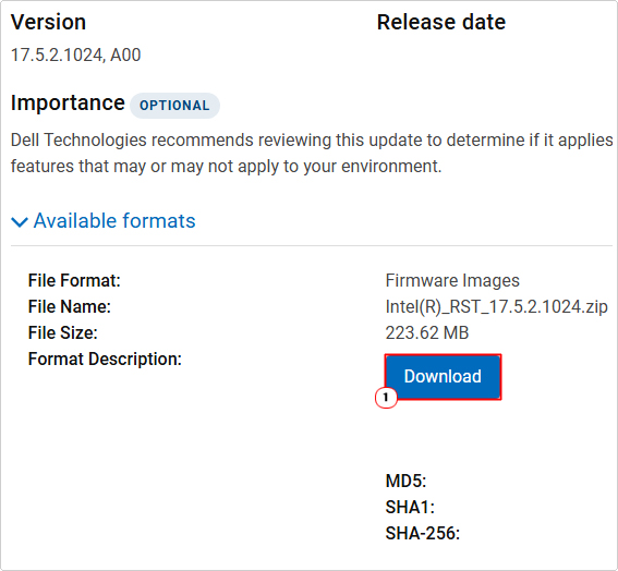 download .zip file on intel page