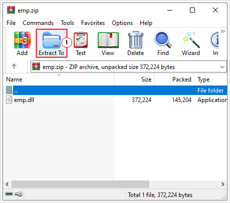 click on Extract To in emp.zip