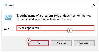 open local AppData folder using run command
