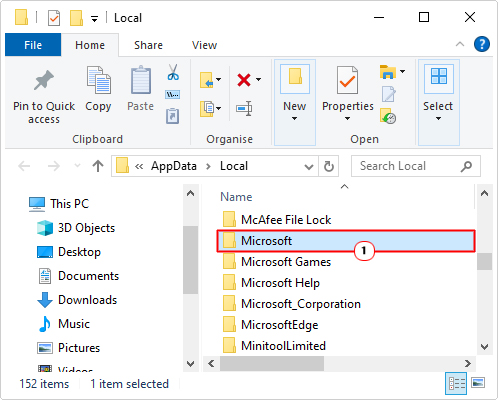 open the Microsoft folder in AppData