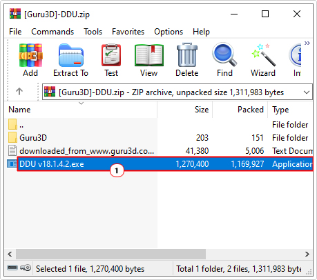 double-click on DDU.exe in the DDU.zip