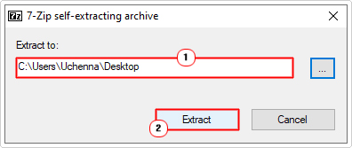 extract ddu.exe contents to desktop