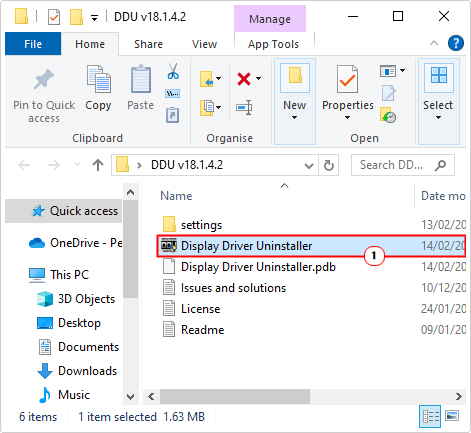 double-click on Display Driver Uninstaller.exe in DDU folder