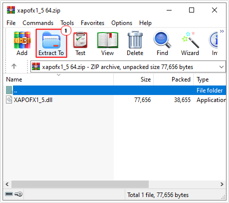 click on extract to for Xapofx1_5.dll in Winrar