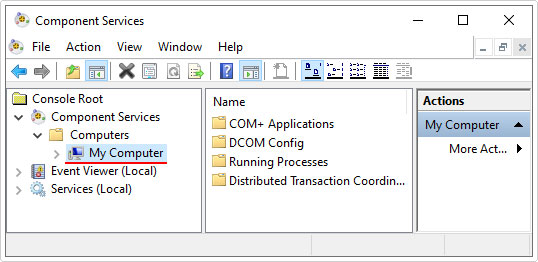 go to My Computer in Component Services My Computer