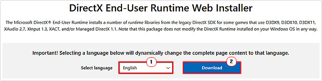 select language and click on download