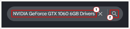 search for graphics card drivers in search engine