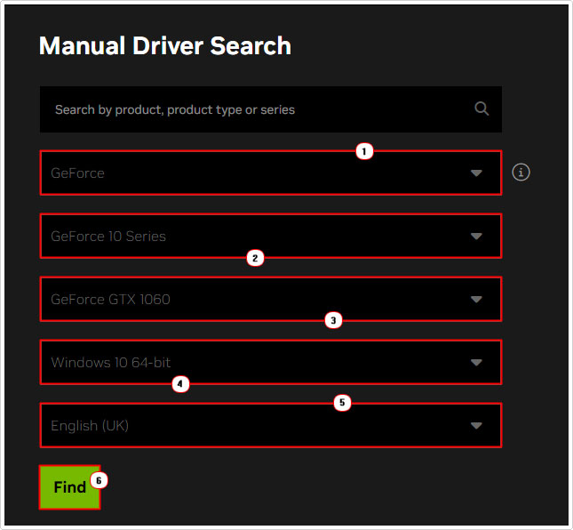 carry out a manual search for gpu drivers