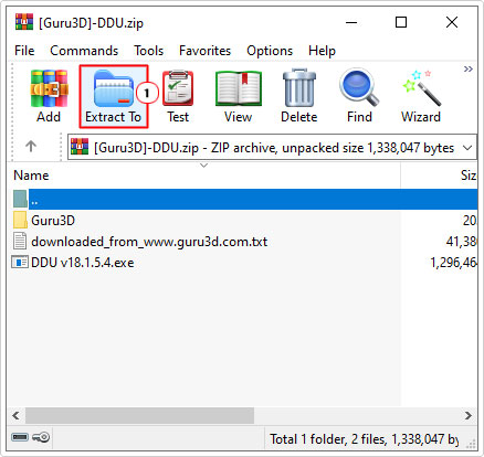click on extract to for [Guru3D]-DDU.zip