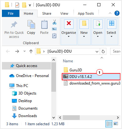 double-click on DDU vXX.exe in [Guru3D]-DDU