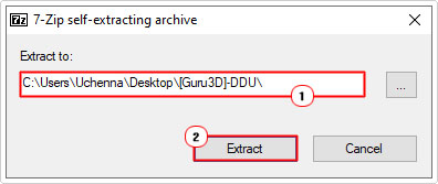 click on extract on self-extracting archive