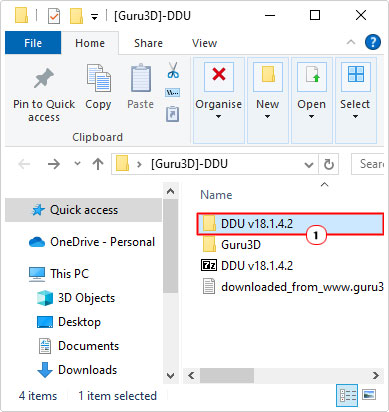 double-click on DDU vXX in [Guru3D]-DDU folder