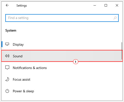click on sound in the system screen