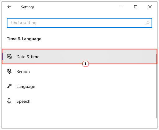 click on Date & Time in Time & Language